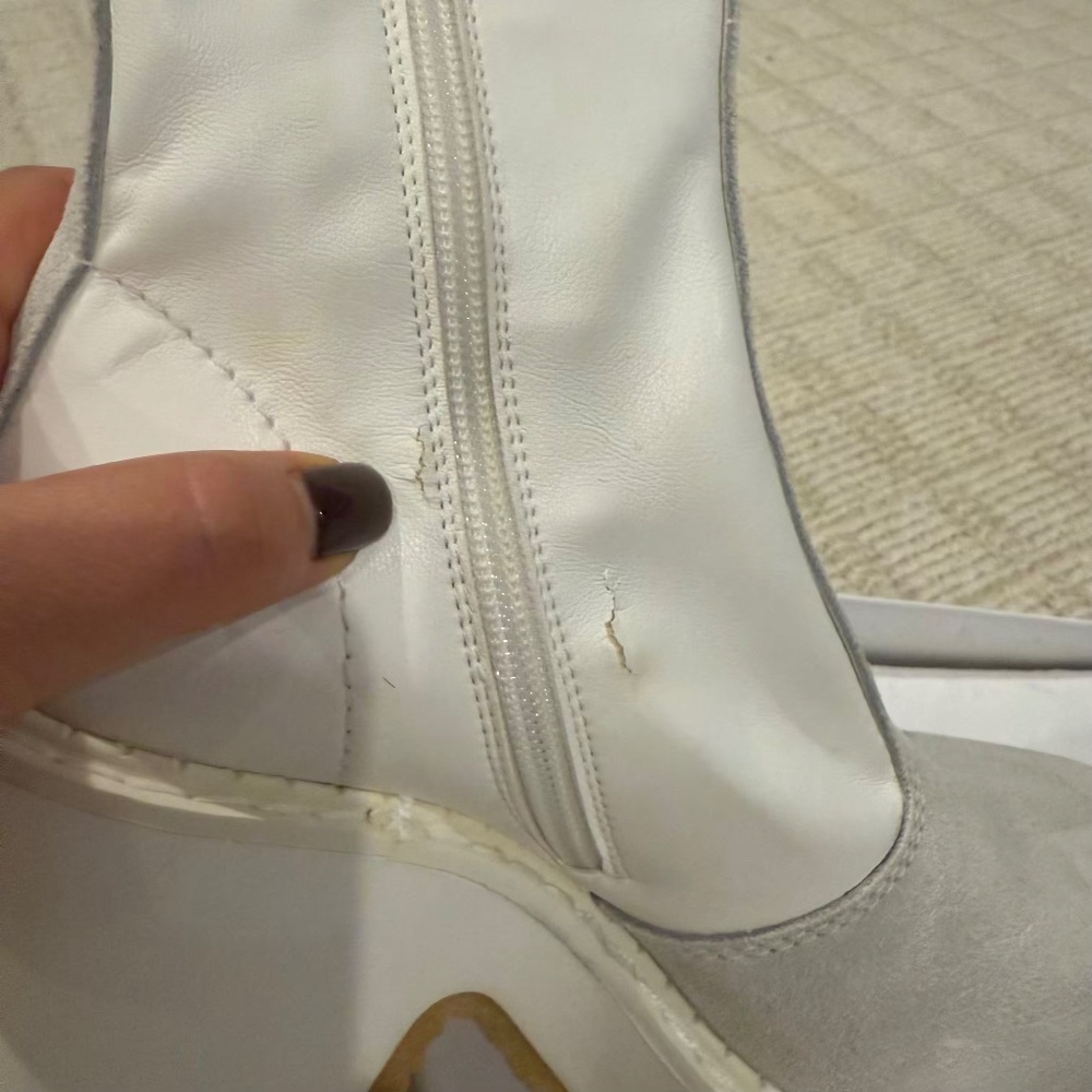 Maison Margiela MM6 White & Gray Boots Booties 38 8 - Picture 6 of 13